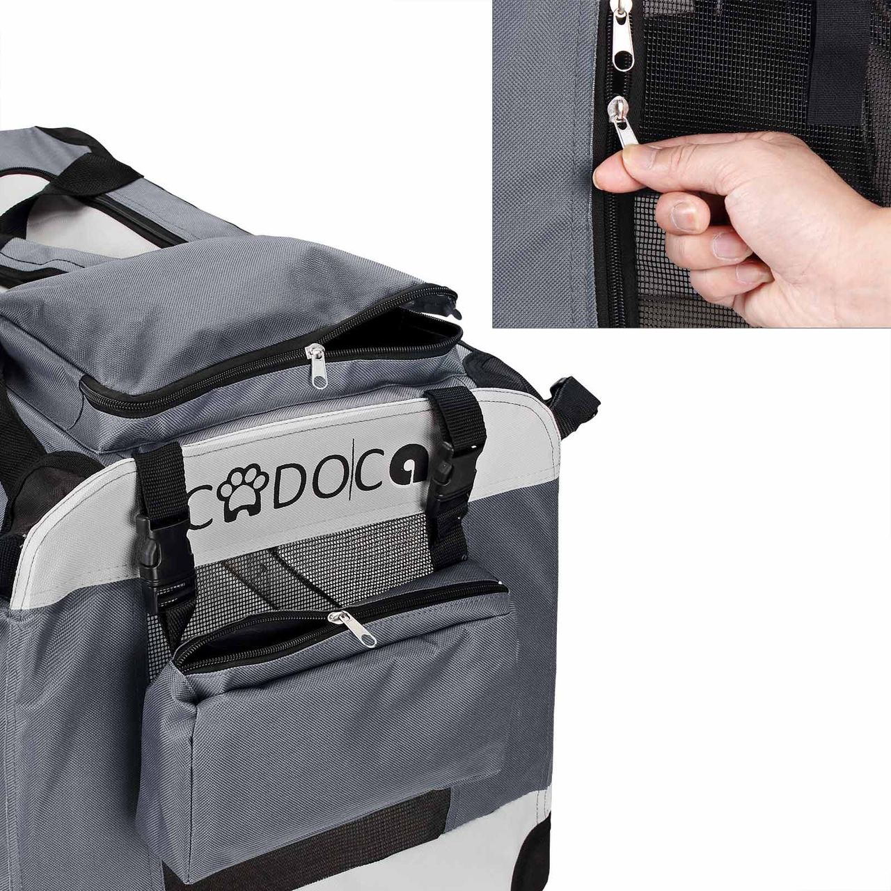 Cadoca Tiertransportbox XL 82 x 59 x 59cm grau