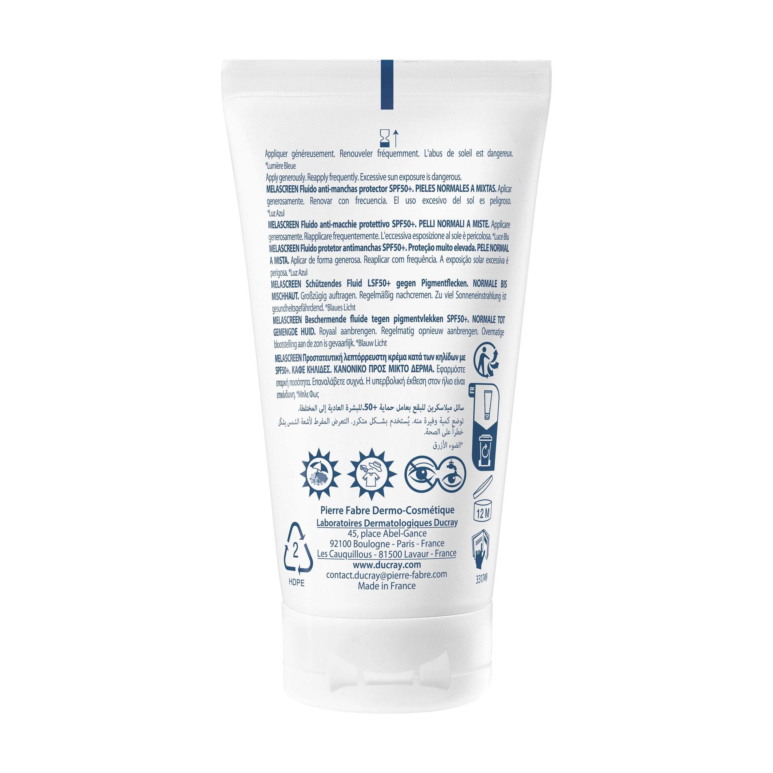 Melascreen Beskyttende anti-blemish væske SPF50+ - Anti-blemish ansigtsflasker, Beskyttende behandlinger, Højbeskyttelses solcreme til ansigtet.