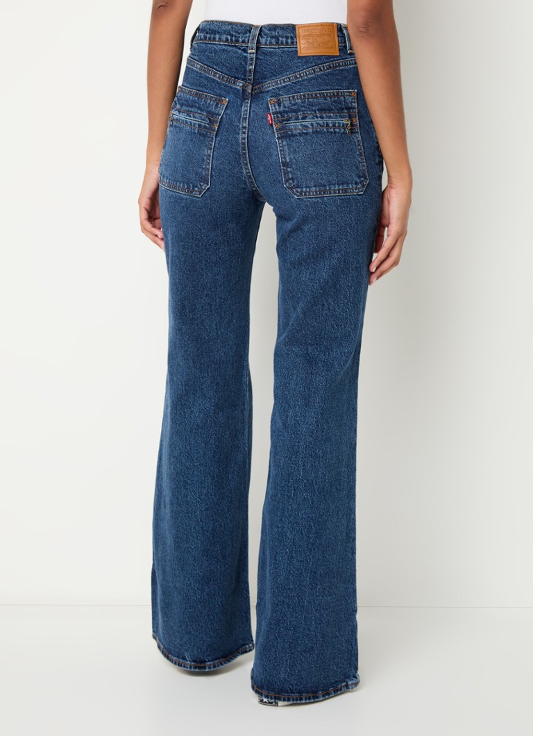 Jean Levi's Ribcage taille haute évasé, délavage moyen
