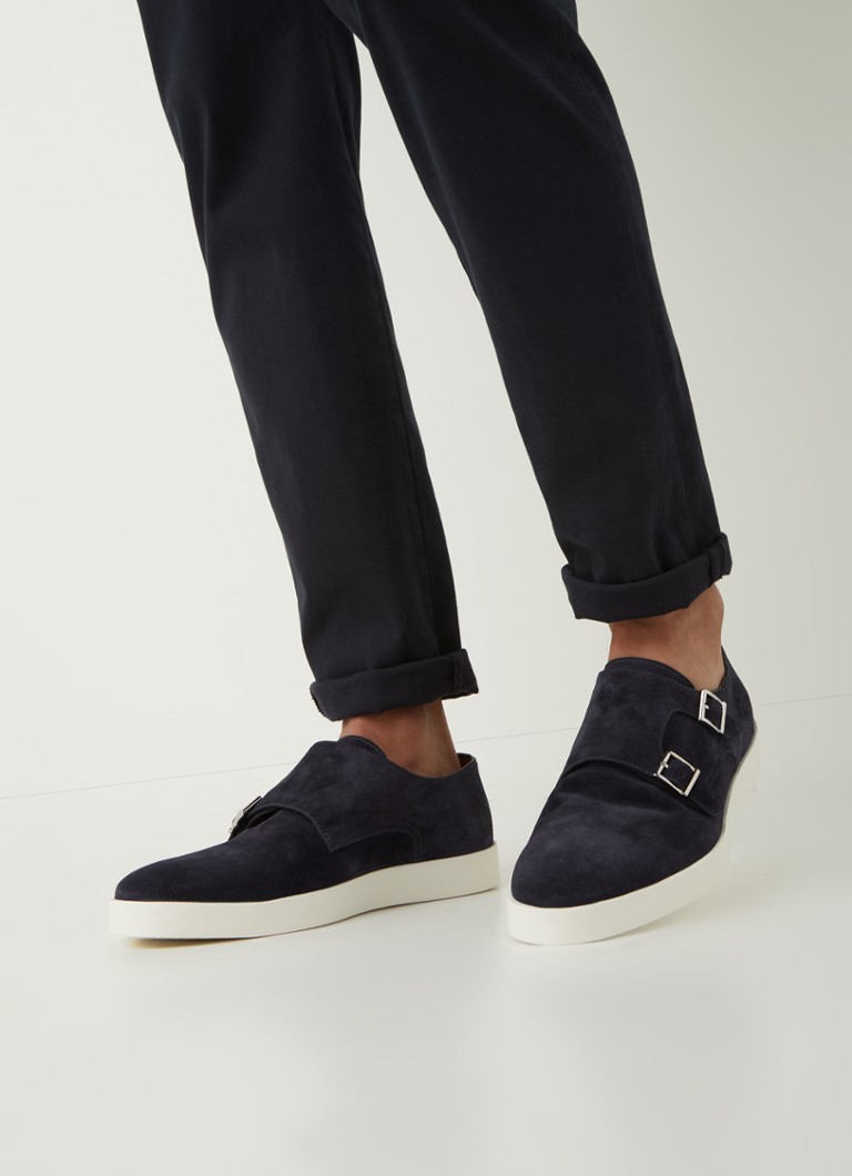 Pantofi Santoni Atlantis din piele intoarsa cu catarama