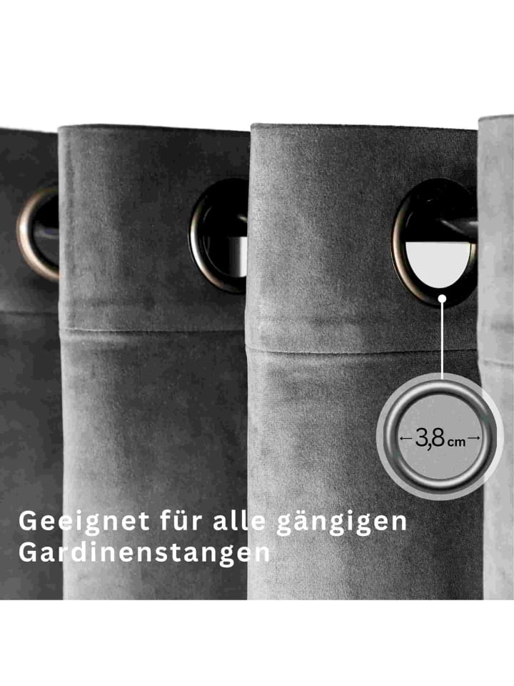 Tom Tailor TT Ösenvorhang VelvetSignature 140 x 250 cm in Anthrazit günstig kaufen 140 x 250 cm