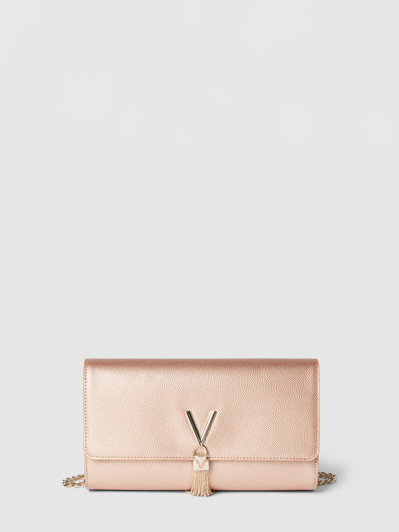 Umhängetasche mit Zierbesatz Modell 'DIVINA' in rose gold