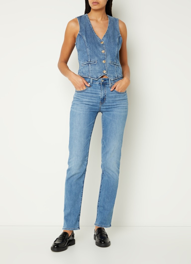 Blugi skinny Levi's 724 cu talie înaltă, decolorare medie