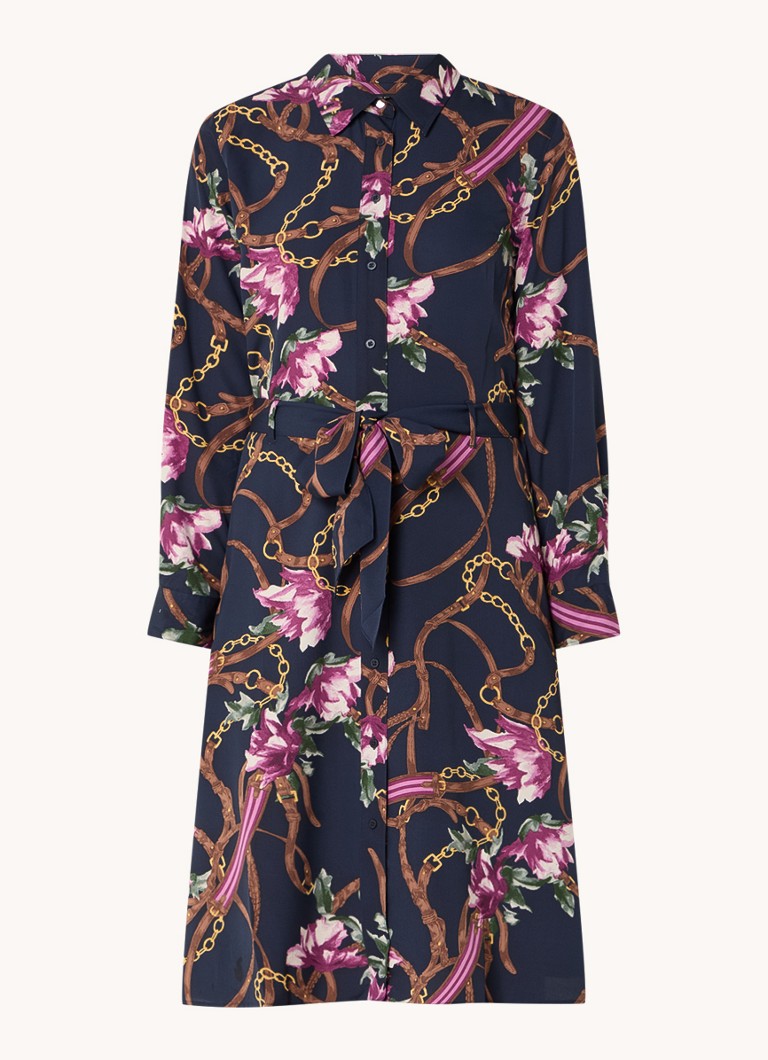 Ralph Lauren midi košuljasta haljina s printom i pojasom za vezanje