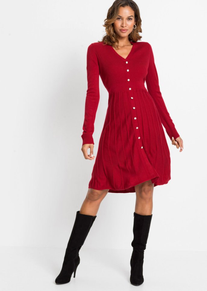 Strickkleid mit Plissee