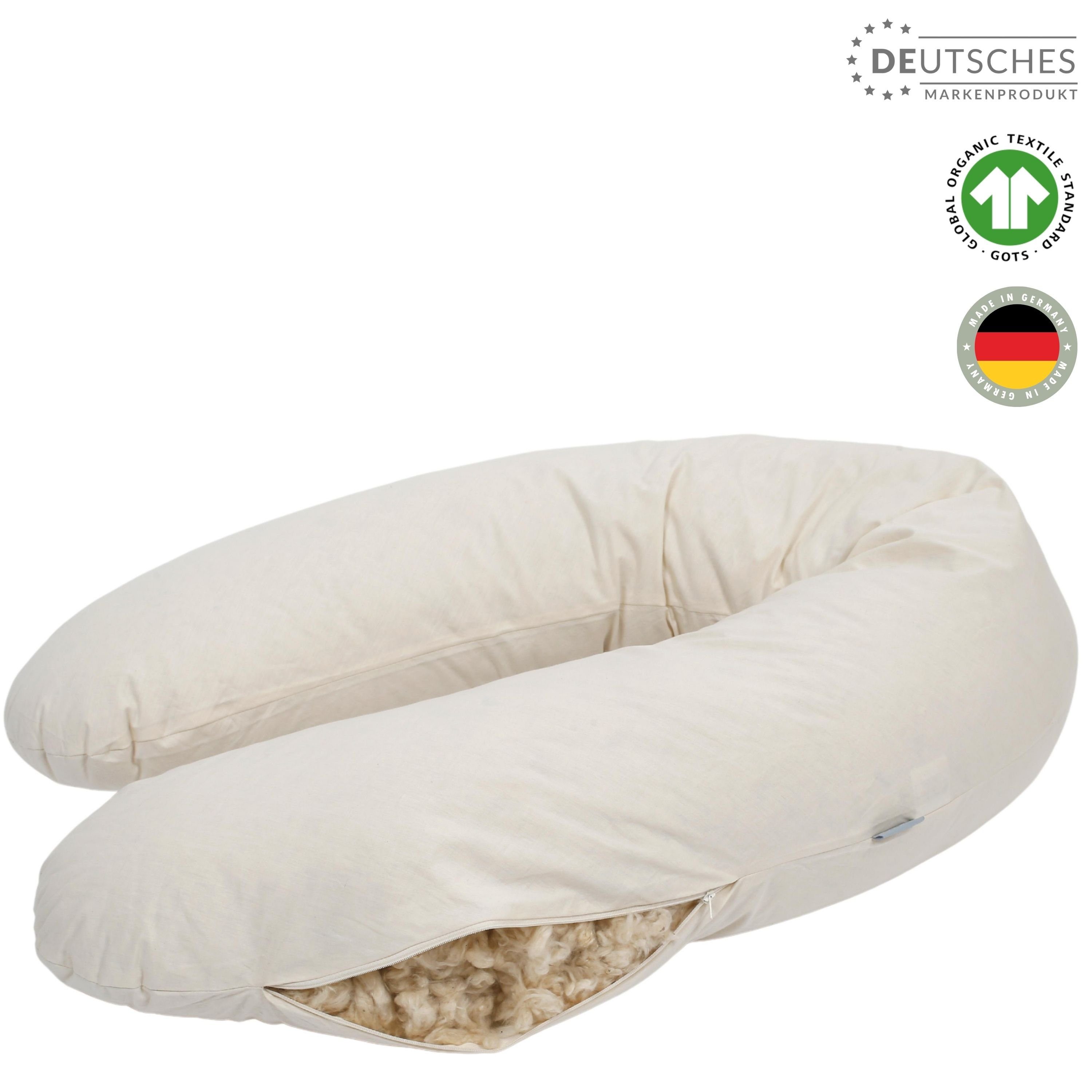 SEI Design Stillkissen BIO-Stillkissen Naturstillkissen 190x30 cm, Innenkissen gefüllt, Kapok + BIO Baumwolle