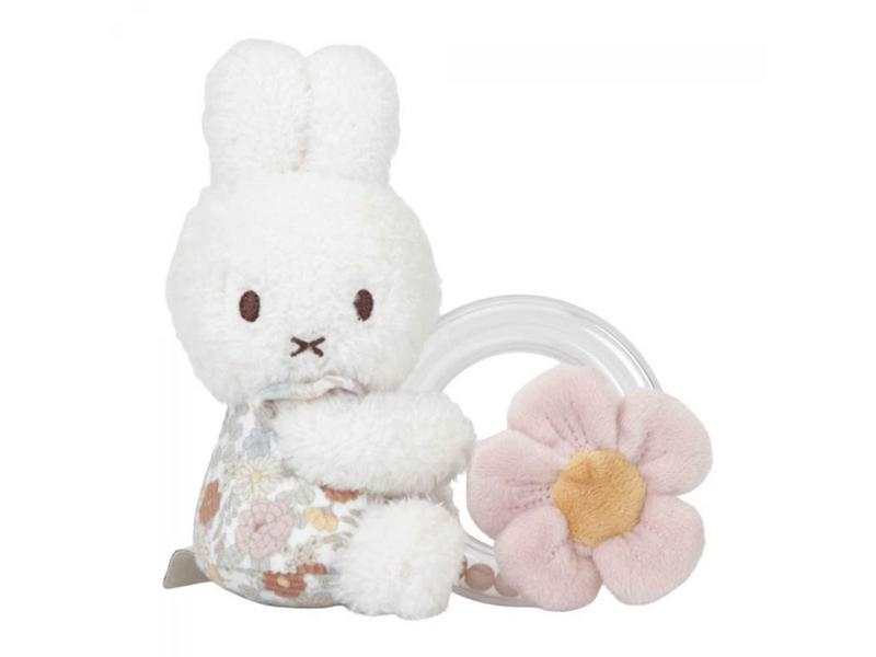 Hochet Miffy avec anneau - Vintage Flowers