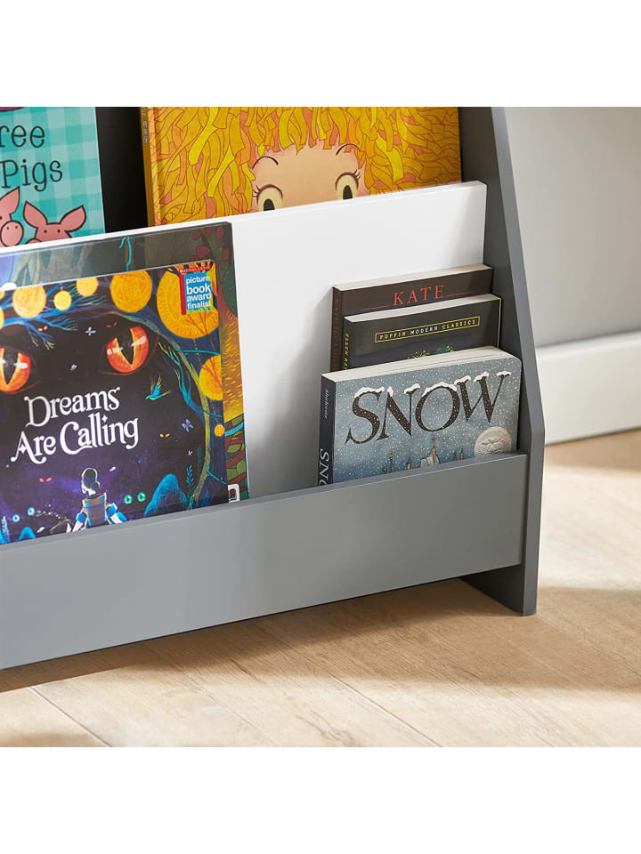 SoBuy Bücherregal in Weiß und Hellgrau - (B)80 x (H)88 x (T)30cm günstig kaufen onesize