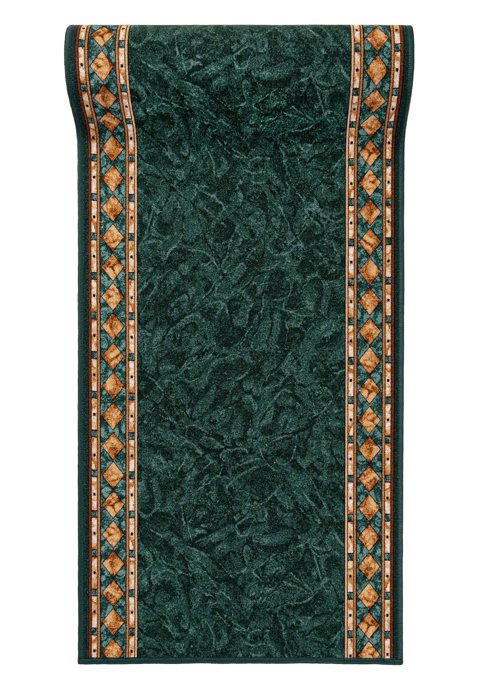 Läufer Läufer Teppichläufer - Flurläufer für Vorzimmer Küche - Grün, Mazovia, 67 x 150 cm, Kurzflor, Rutschfest, Meterware
