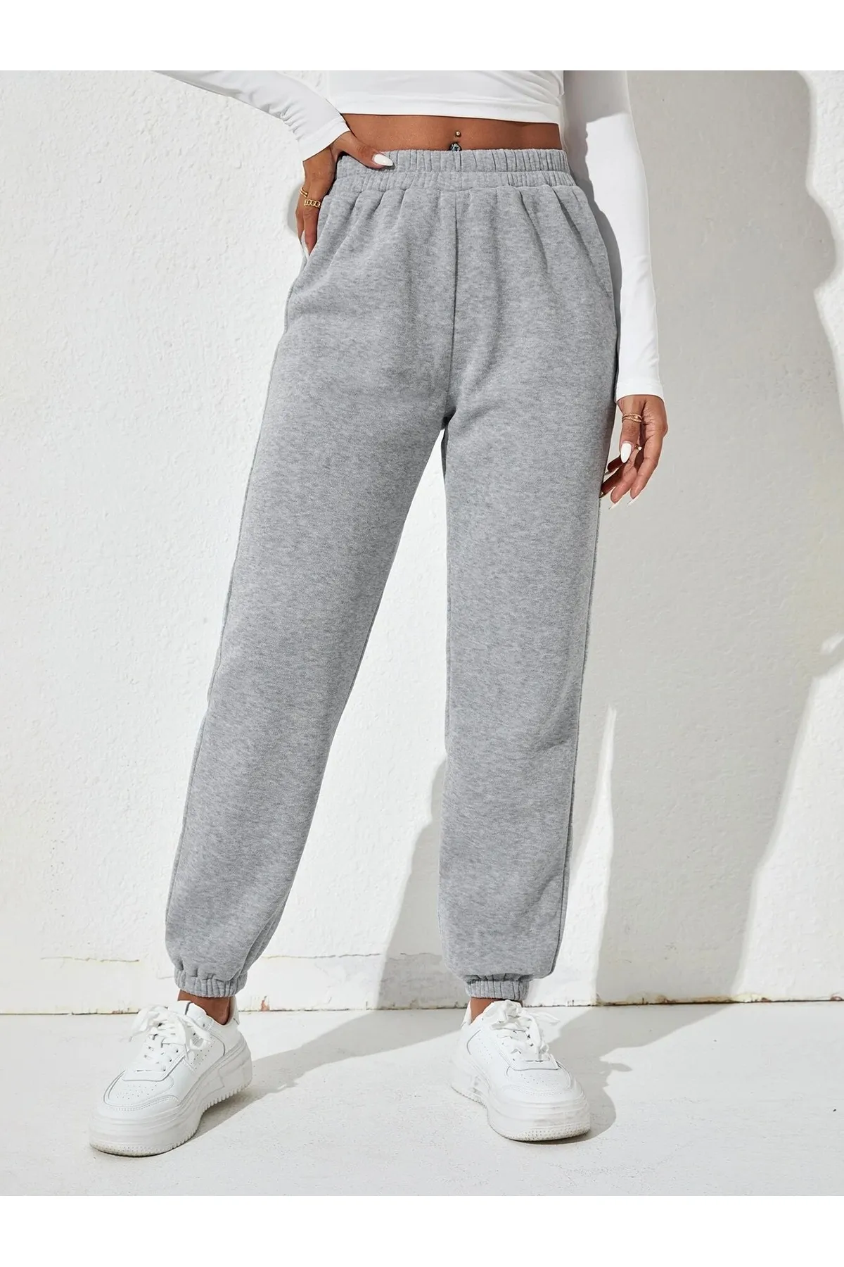 Know  Graue Damen-Jogginghose mit Gummibeinen