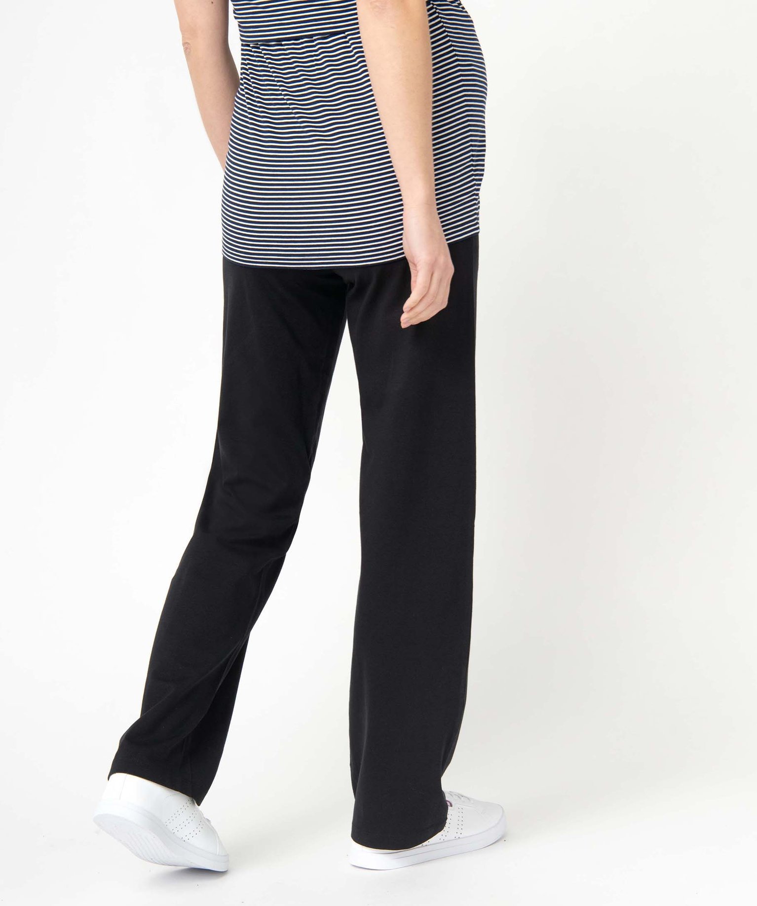 Pantalon de grossesse droit en jersey avec lien à la taille noir | GEMO