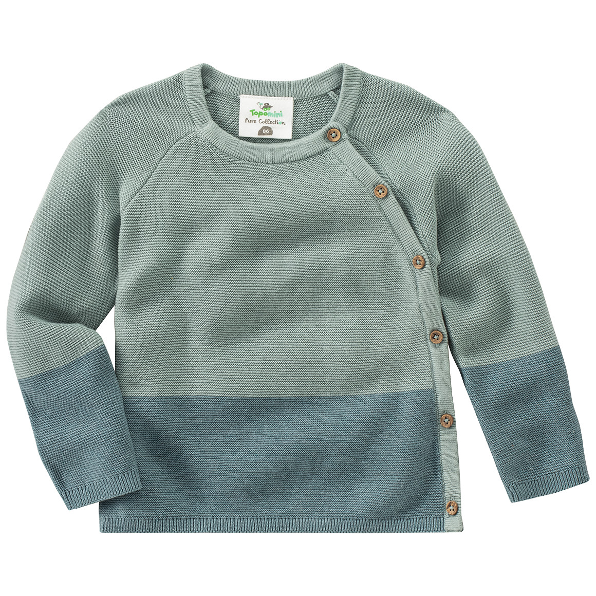 Baby Strickpullover mit Farbteiler