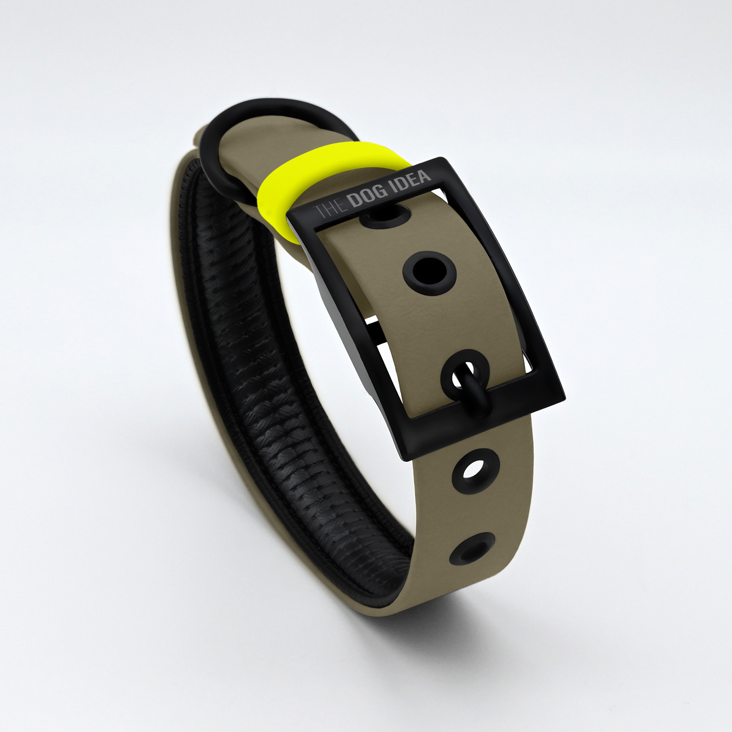 THE DOG IDEA Hundehalsbänder THE DOG IDEA Biothane Halsband Beige neon gelb XXL