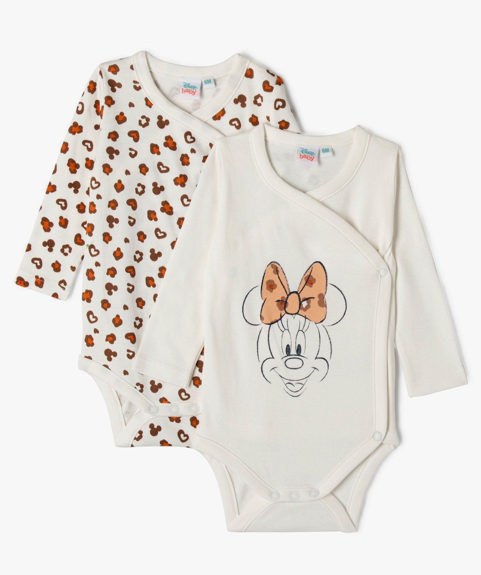 Bodies à manches longues fermeture croisée bébé fille (l... marron | GEMO