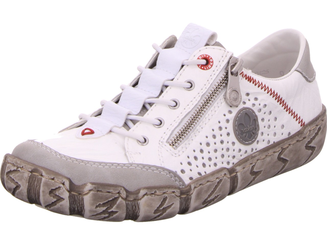RIEKER Sportliche Slipper weiss