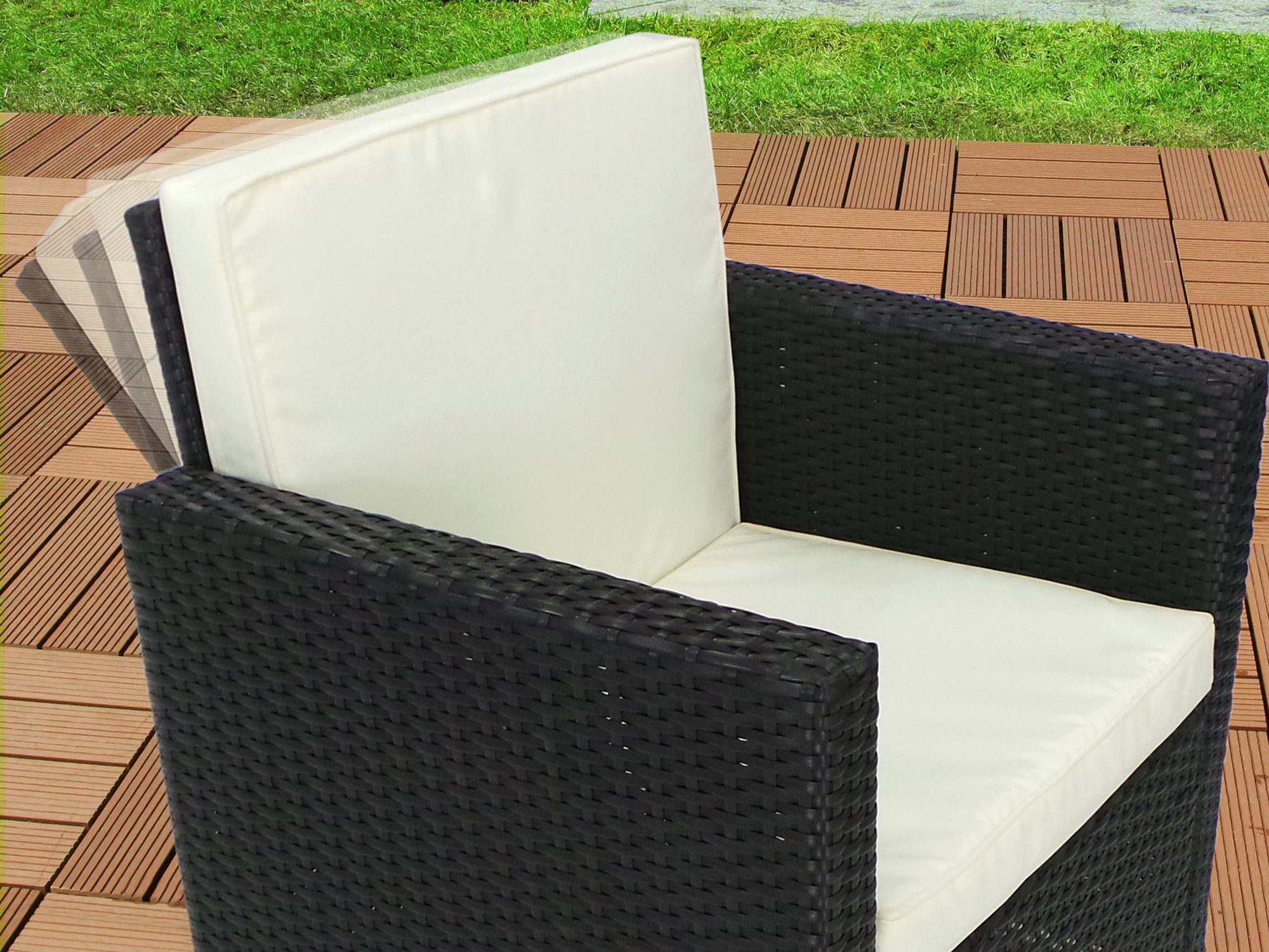 Swing&Harmonie Gartenlounge-Set Sitzgruppe Miami Rattan Sitzgarnitur für 4 Personen Gartenmöbel Set Polyrattan Sofa Lounge Garnitur