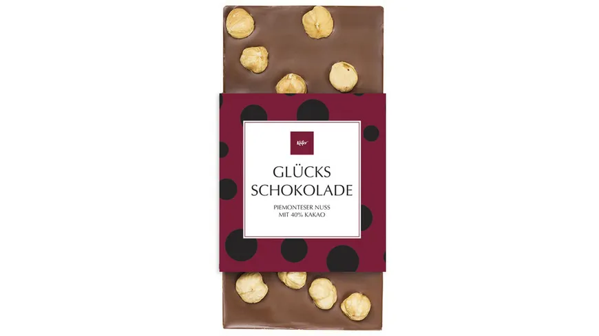 Käfer Glücks Schokolade Piemonteser Nuss 40% Kakao 100 g