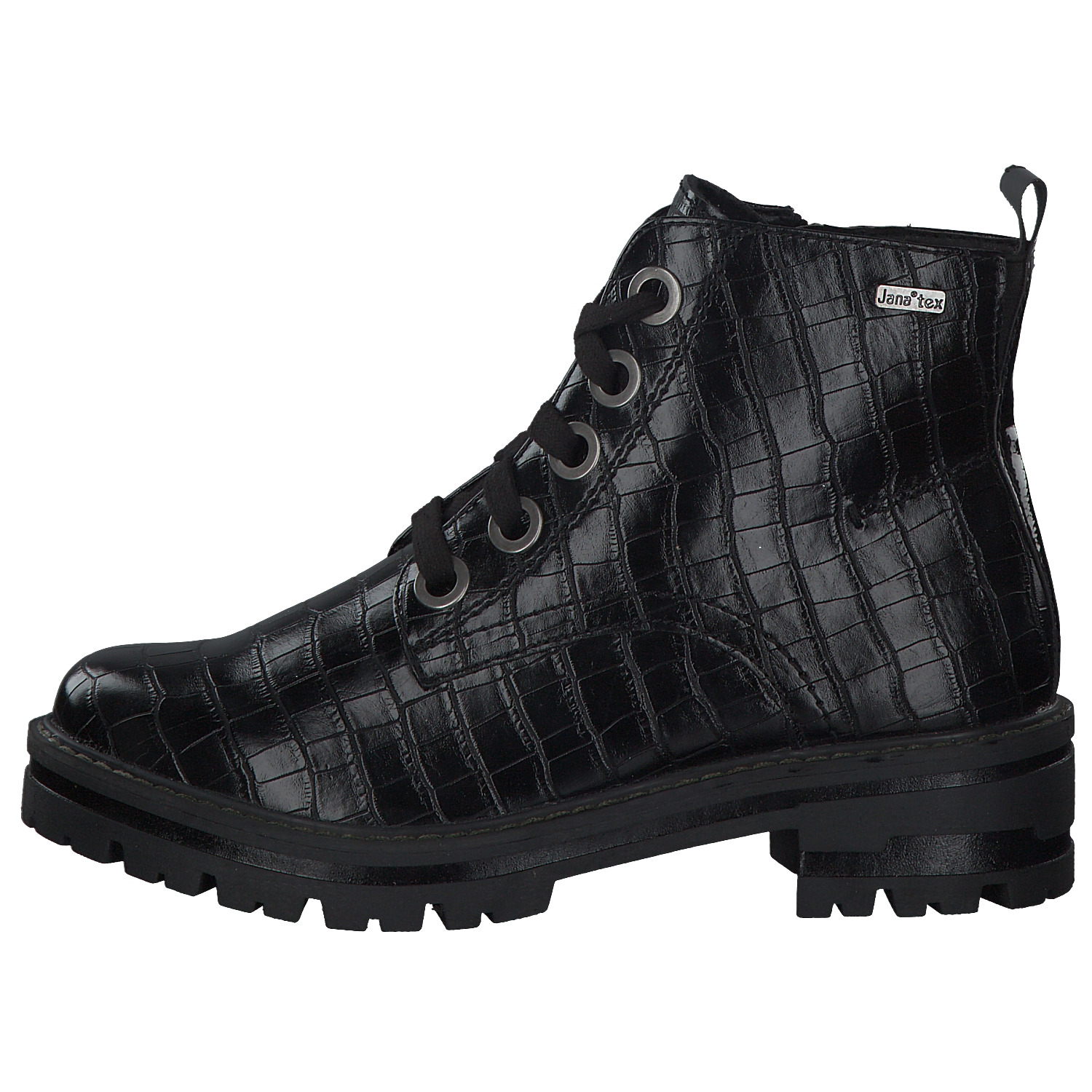 Jana Shoes 26209, Schnürstiefel, Damen, Schwarz