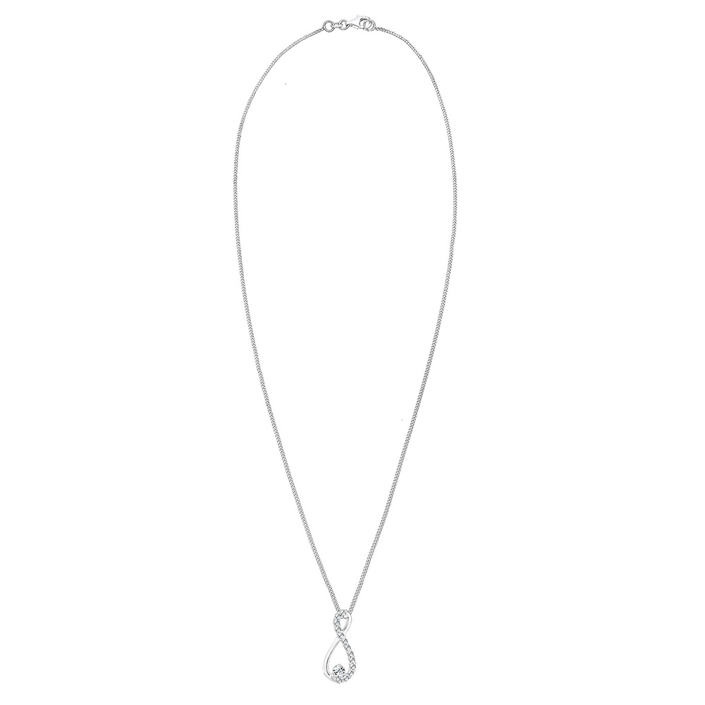 Elli Elli Collier Femme Pendentif Infini Précieux avec Cristaux  en Argent Sterling 92 collier