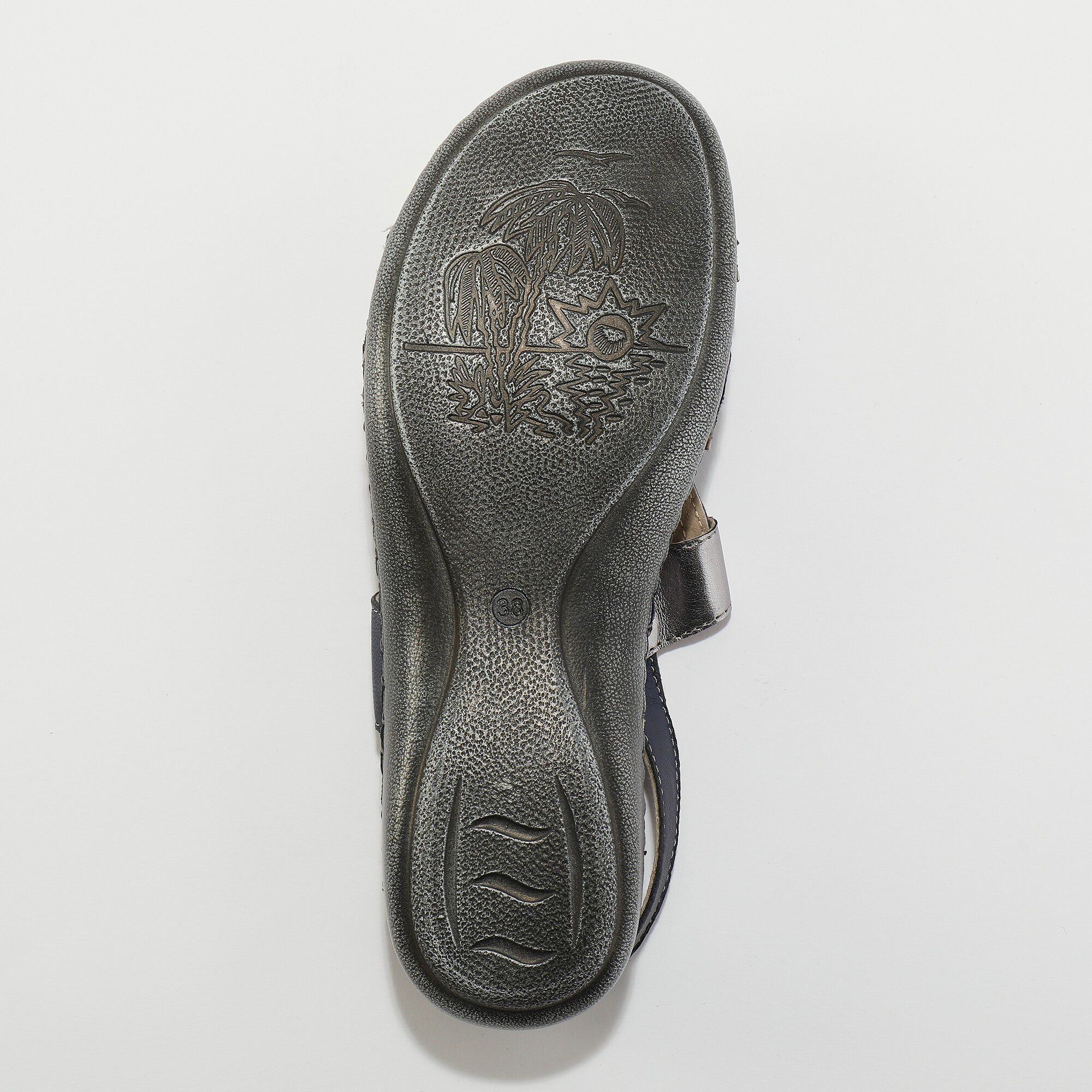 Sandales bicolores en cuir extra souple
