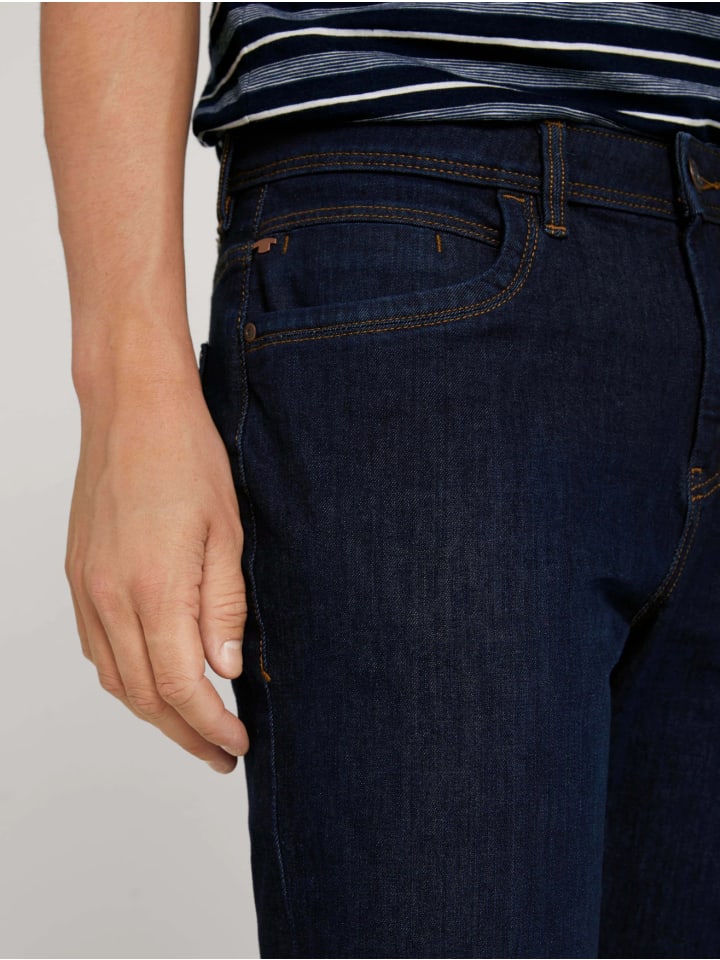 Tom Tailor Regular Slim Fit Jeans Basic Stretch Raw Hose JOSH in Blau günstig kaufen