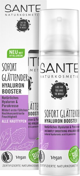 Sante Sofort Glättender Hyaluron Booster Natürliches Hyaluron & Parakresse Gesichtsserum
