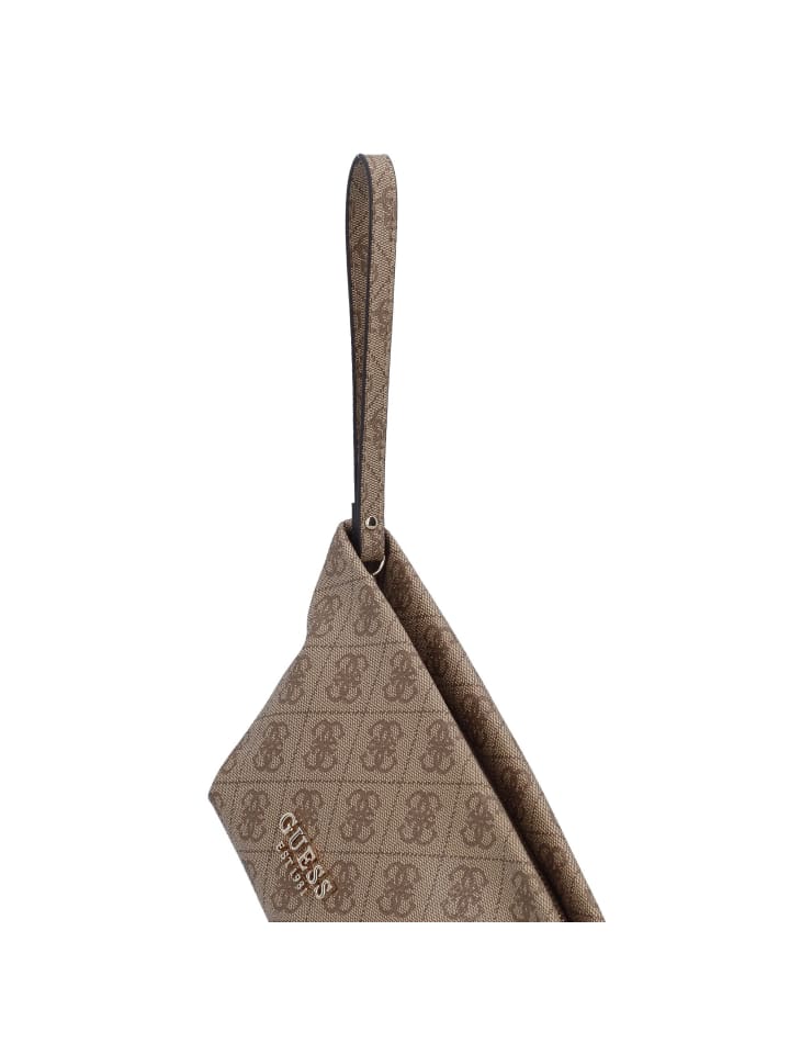 Guess Eco Evaine Kosmetiktasche 20 cm in latte logo-brown günstig kaufen onesize