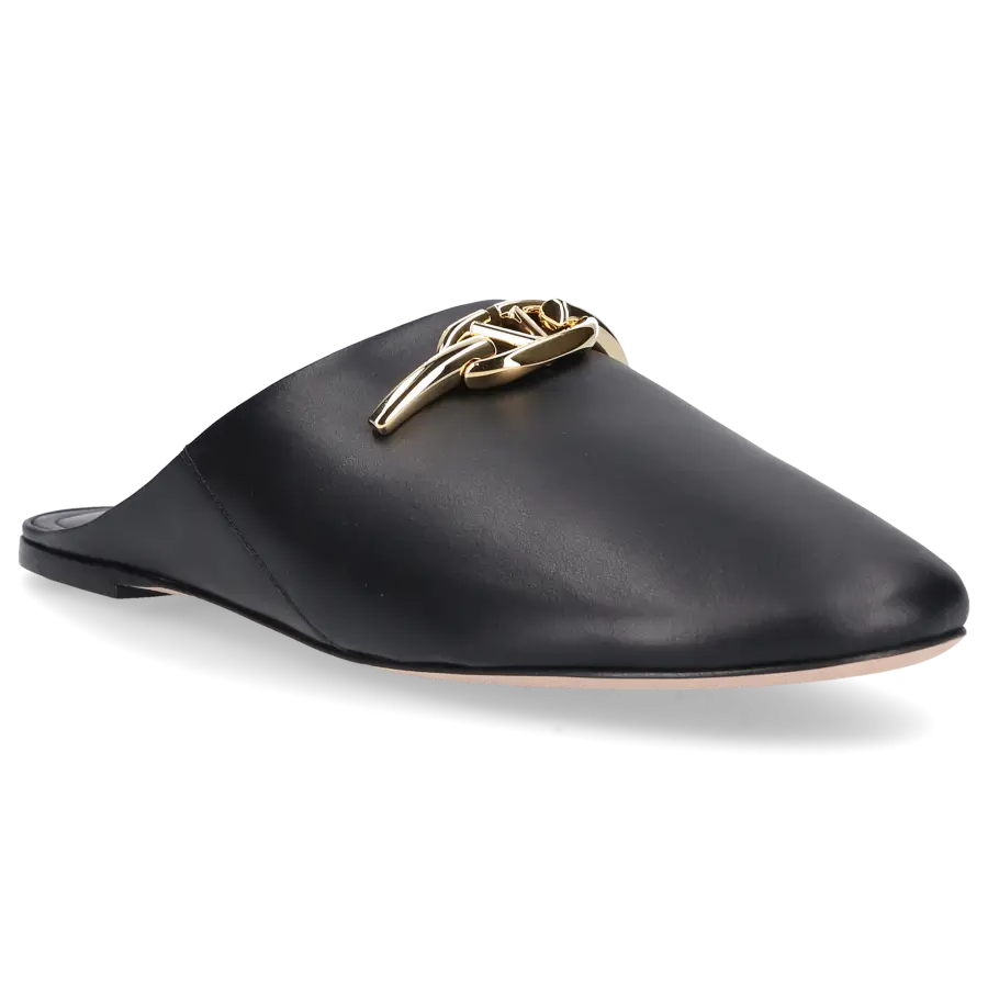 Valentino Garavani - Pantoletten VLOGO Nappaleder - schwarz