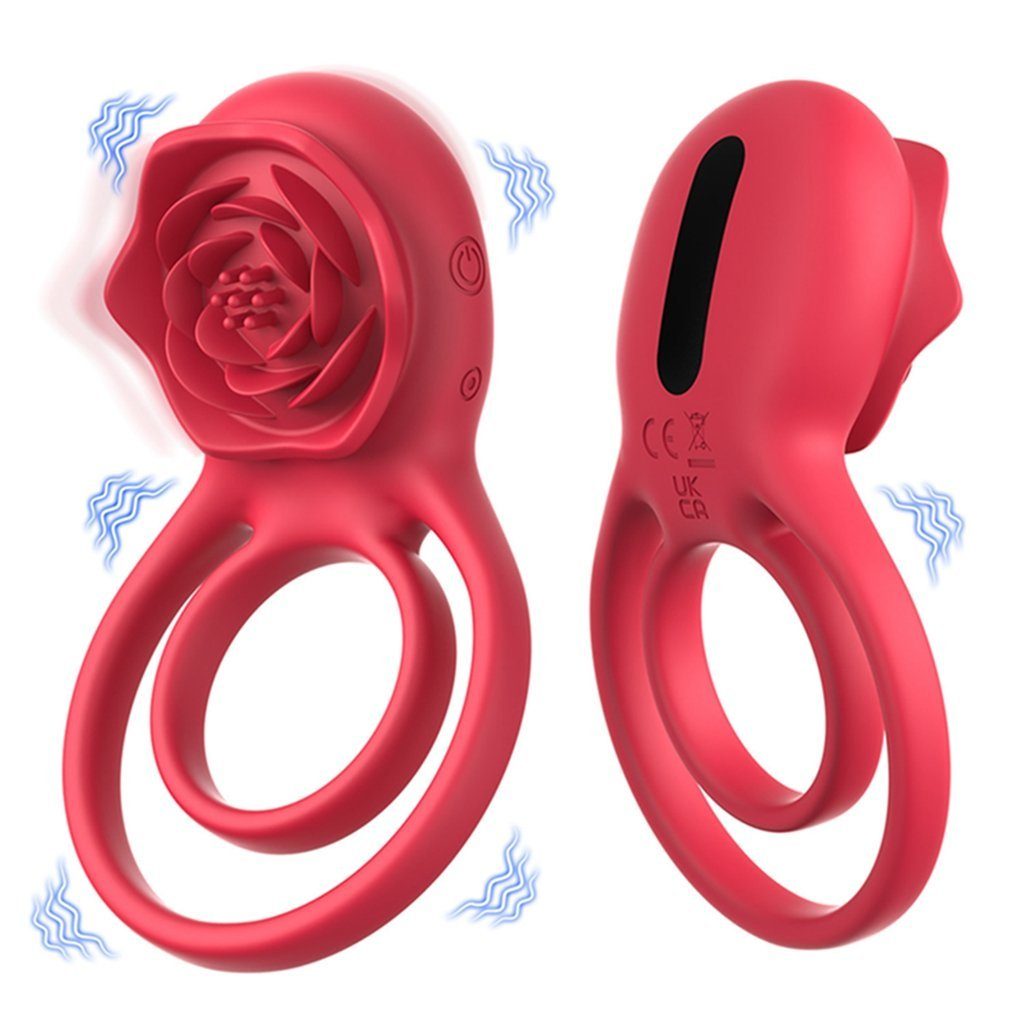 WaKuKa Bandmassagegerät Rose Klitorisstimulator, vibrierender Penisring, Paarspielzeug, (1-tlg)
