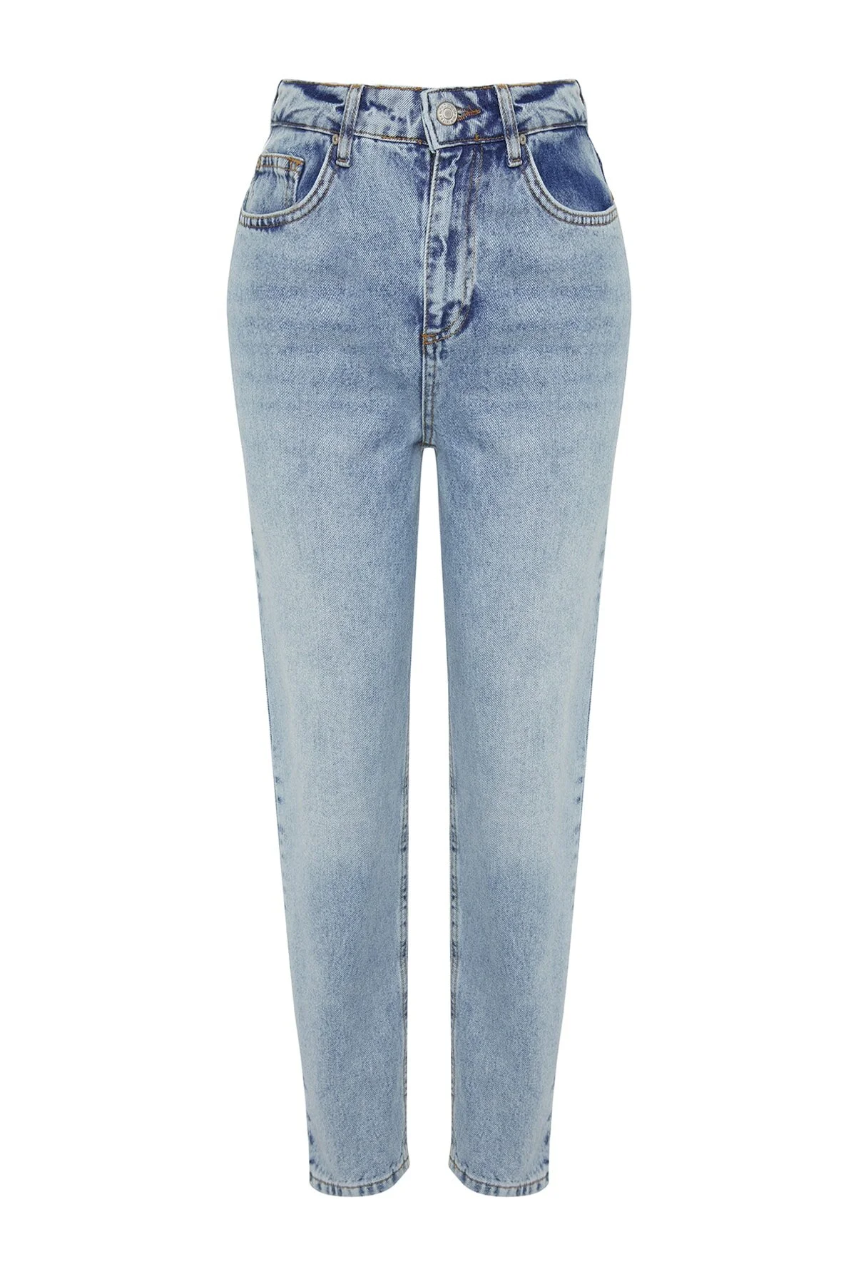 Trendyol Collection  Hellblaue Mom-Jeans mit hoher Taille TWOAW24JE00076