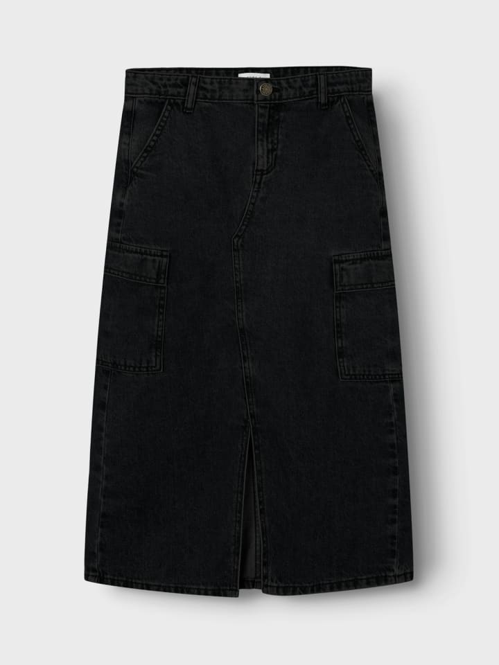 name it Jeansrock lang NKFMARIA DNM LONG CARGO SKIRT in black denim günstig kaufen