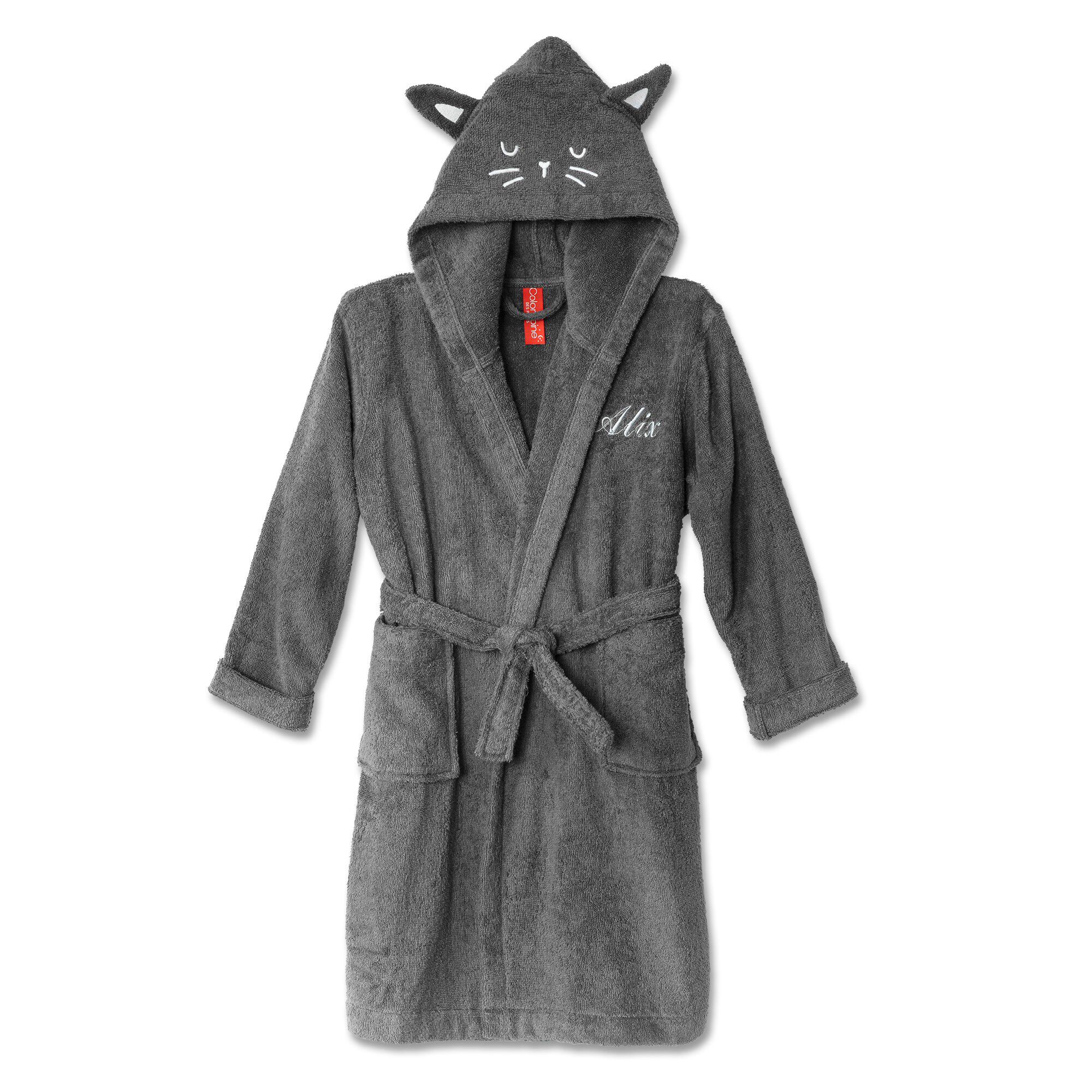 Peignoir de bain enfant personnalisable chat à capuche
