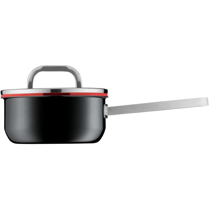 Fusiontec Functional Stielkasserolle mit Glasdeckel, 16 cm, Black