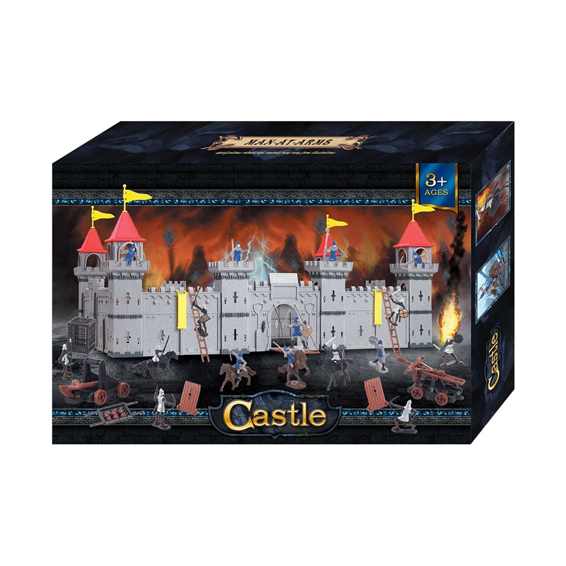 TikTakToo Spielzeug-Ritterset Kleine Ritterburg mit Spielfiguren Königreich Burg Schloss, (28x28x29cm, komplettes Spielset), incl. Spielfiguren Ritter, Kanonen, Zubehör