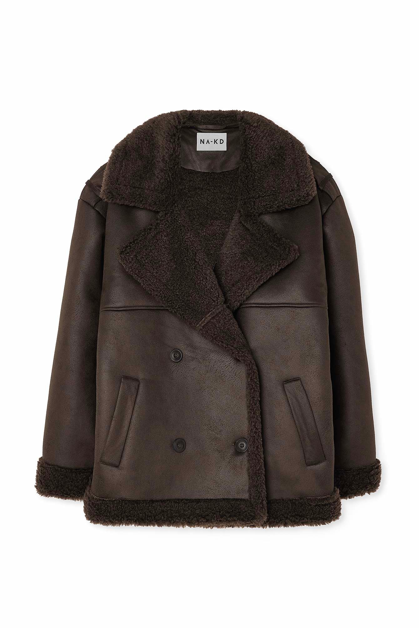 Oversize Bonded Teddy-Detail-Jacke