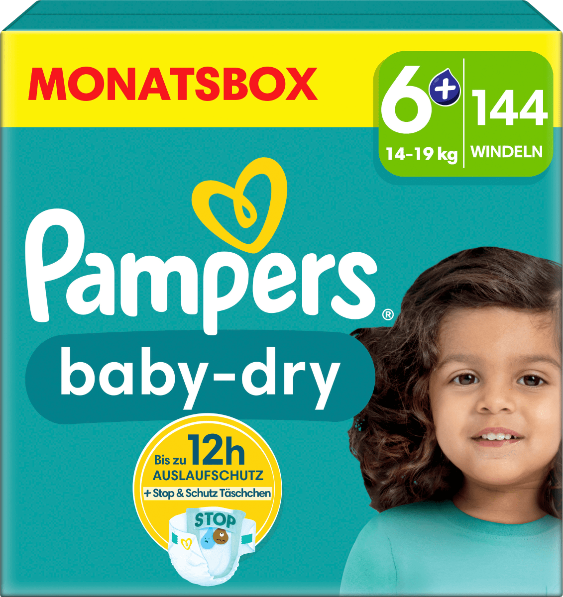 Windeln Baby Dry Gr.6+ Extra Large (14-19 kg), Monatsbox, 144 St