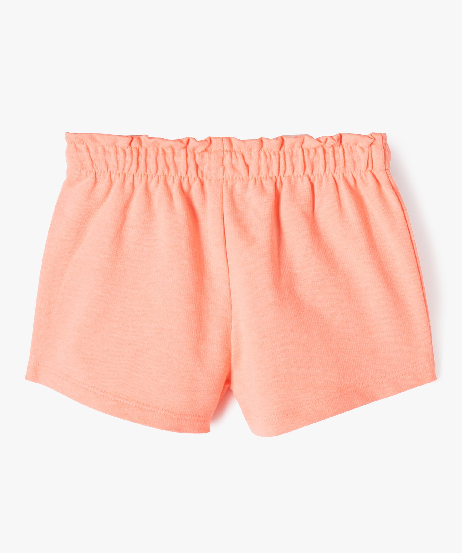 Short bébé fille avec taille élastique froncée rose | GEMO