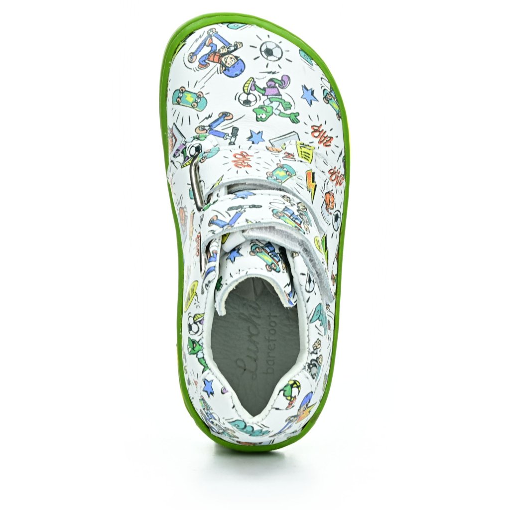 Lurchi Noah Leder White/Green Barfußschuhe