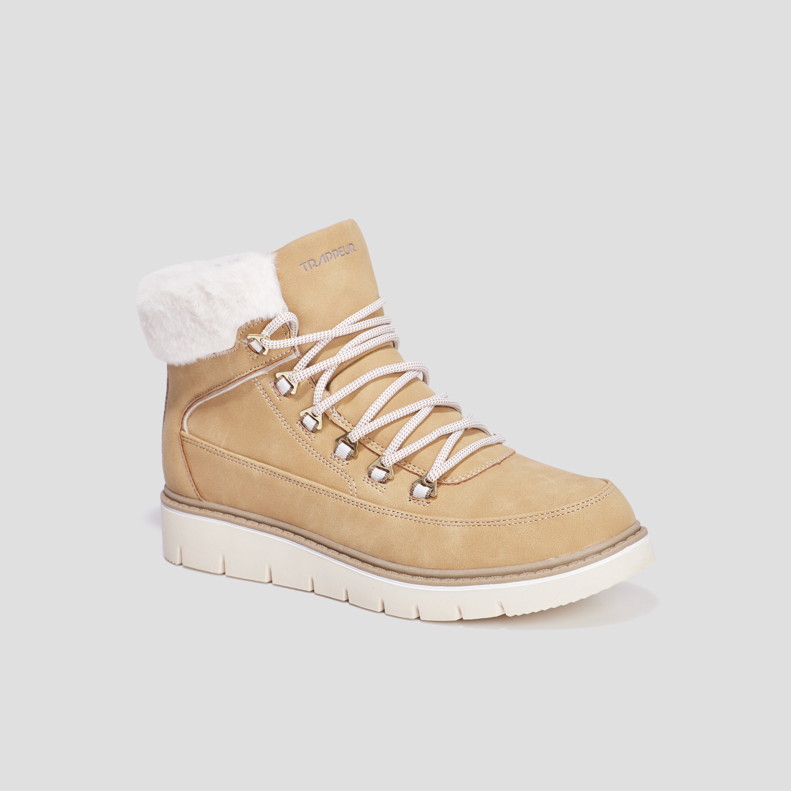 Bottines fourrées à lacets Trappeur sable femme | La Halle