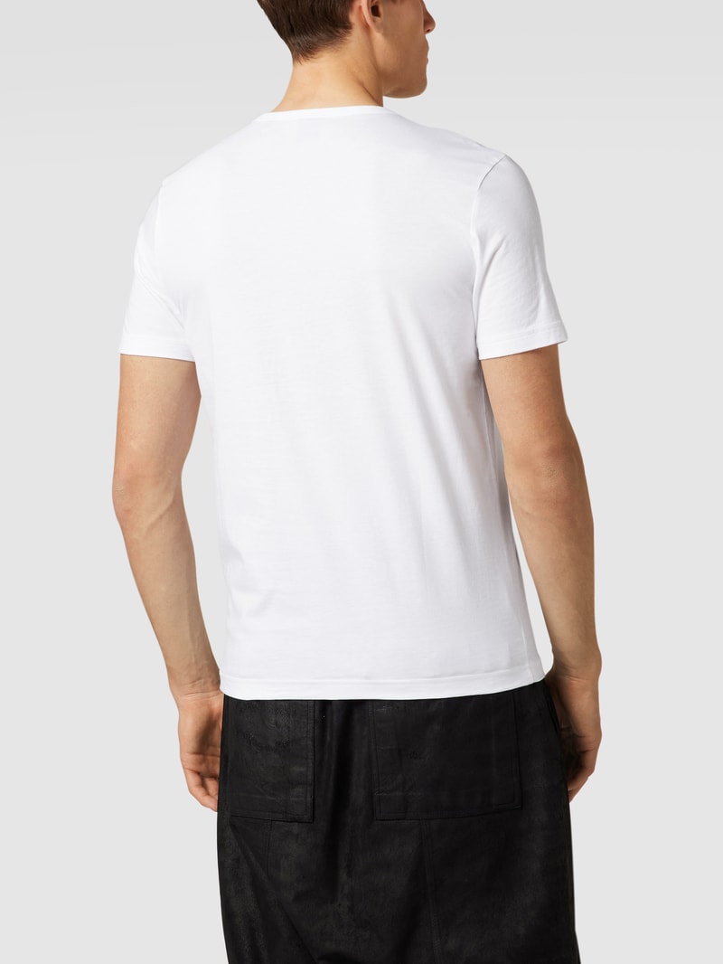 T-Shirt mit Label-Schriftzug Modell 'Tee Curved' in weiß