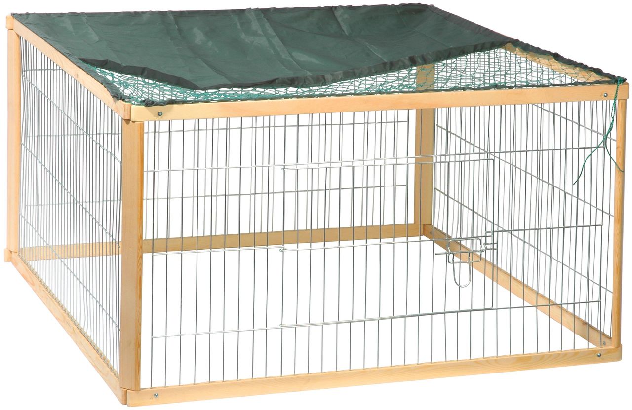 dobar Freilaufgehege, 4-eckig, Holz   Metall