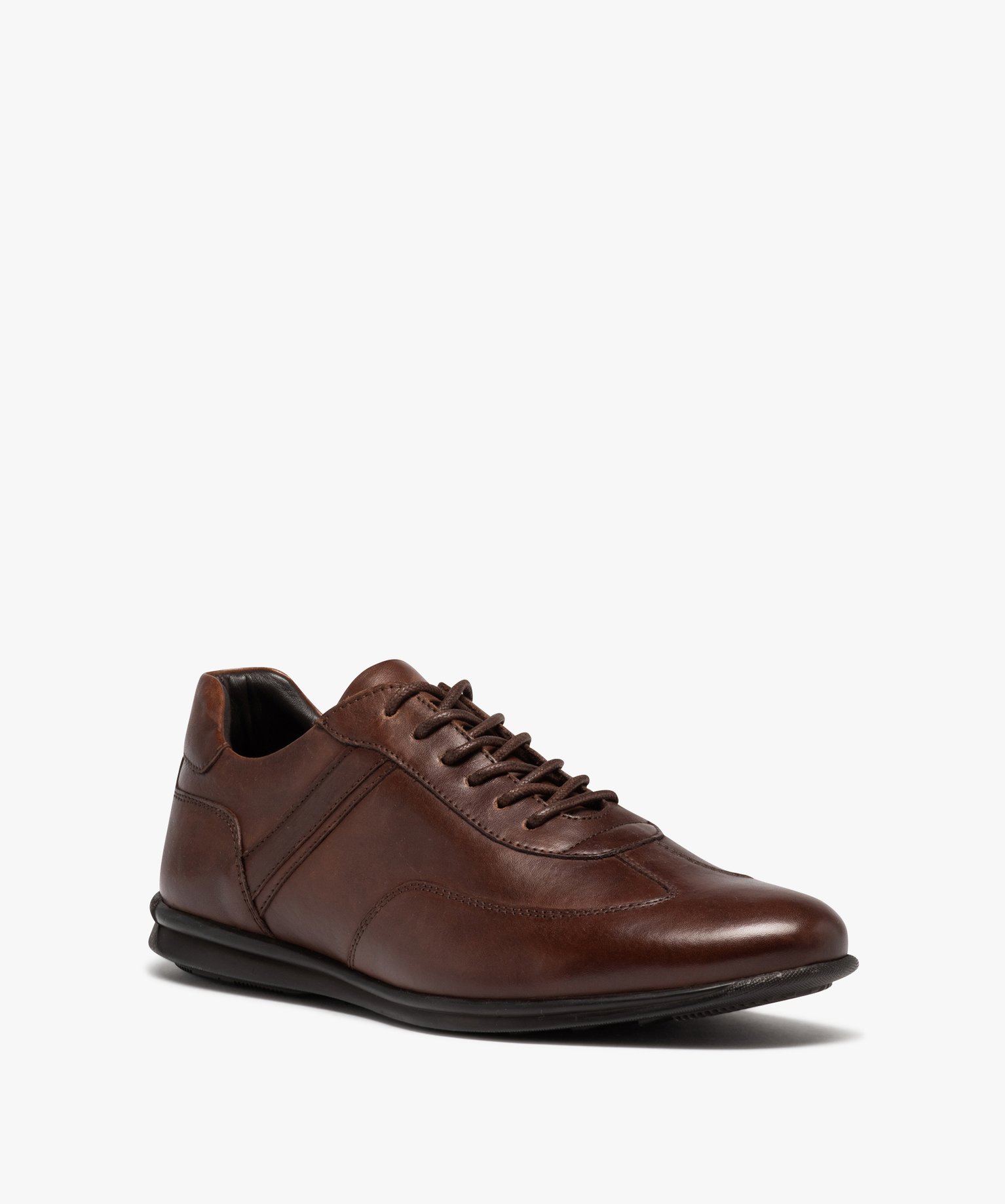 Derbies homme confort dessus en cuir uni marron | GEMO