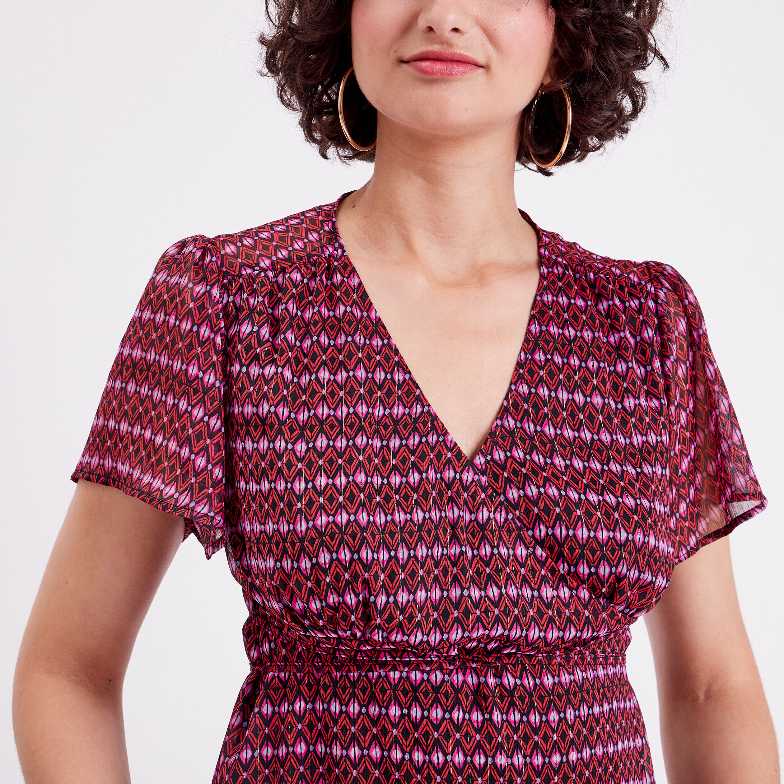 Blouse manches courtes rouge femme | Cache Cache