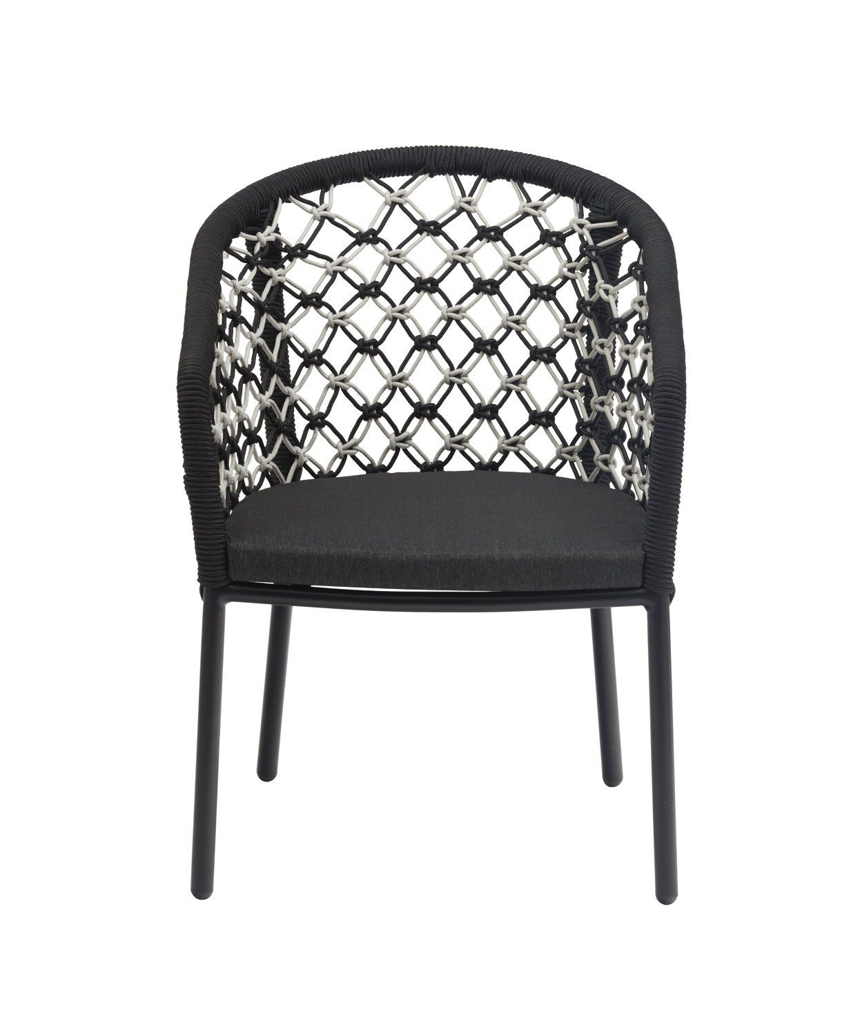 Konway Stapelstuhl MARBELLA (4 St), 4x KONWAY® MARBELLA Alu Gastro Sessel SCHWARZ / Weiß Stapelstuhl