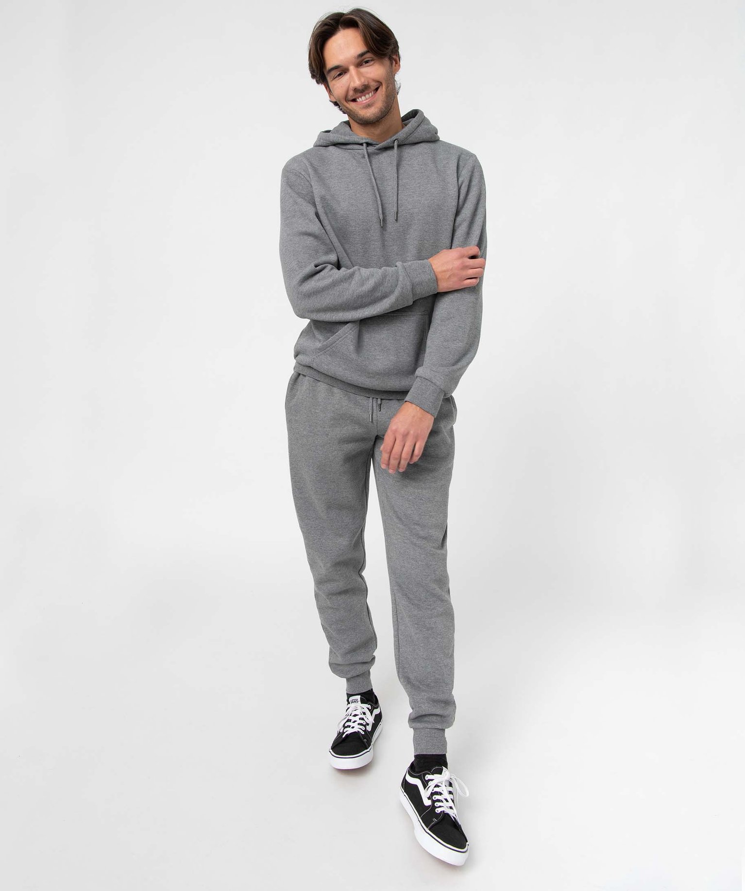 Sweat homme à capuche intérieur molletonné gris | GEMO