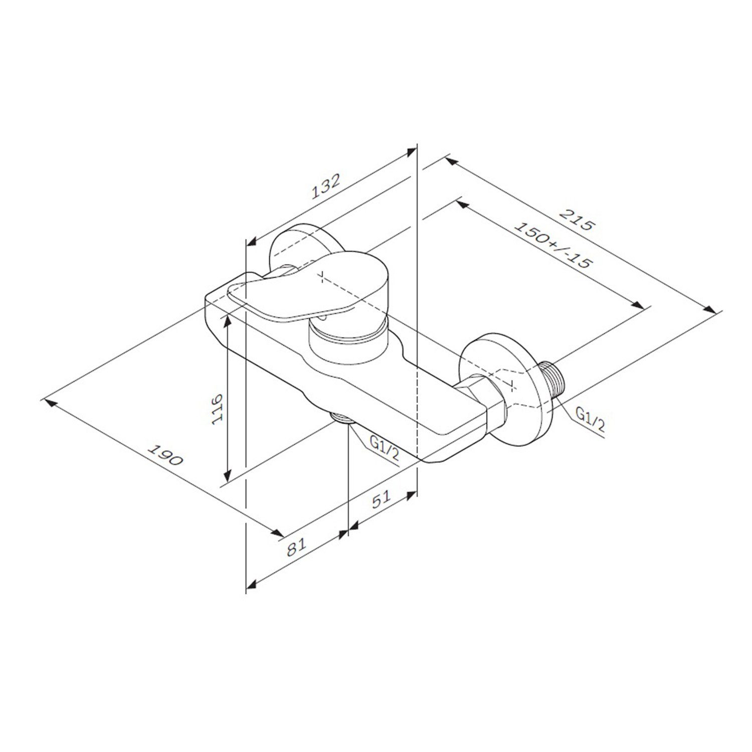 AM.PM Duscharmatur X joy Wasserhahn Bad, Keramikkartusche SoftMotion 35mm beständig gegen Korrosion, Kratzer und Schmutz