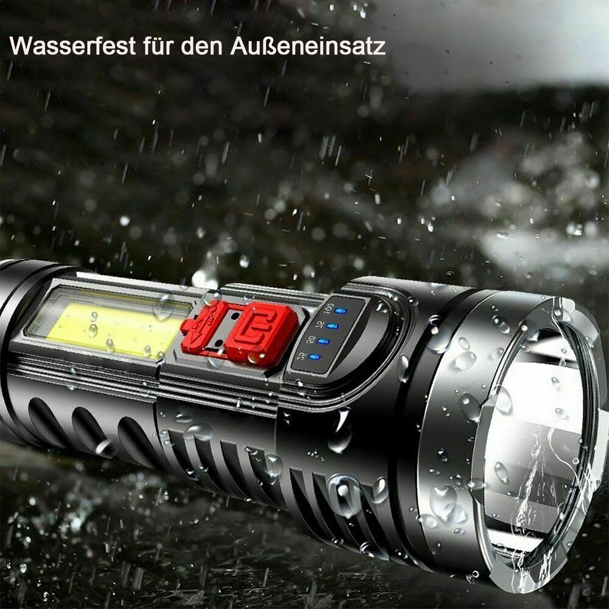 ombar LED Taschenlampe Taschenlampe LED Aufladbar Extrem Hell, Batteriebetrieben (1-St), Wasserdicht Flashlight Torch für Outdoor Camping