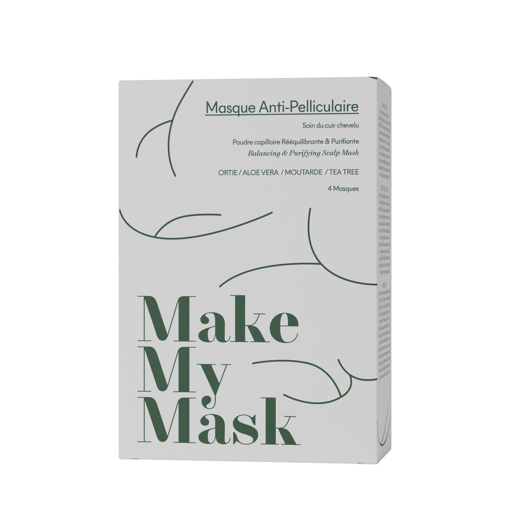 makemymask Masque Anti-Pelliculaire/ Démangeaisons- pack de 4 masques Masque capillaire