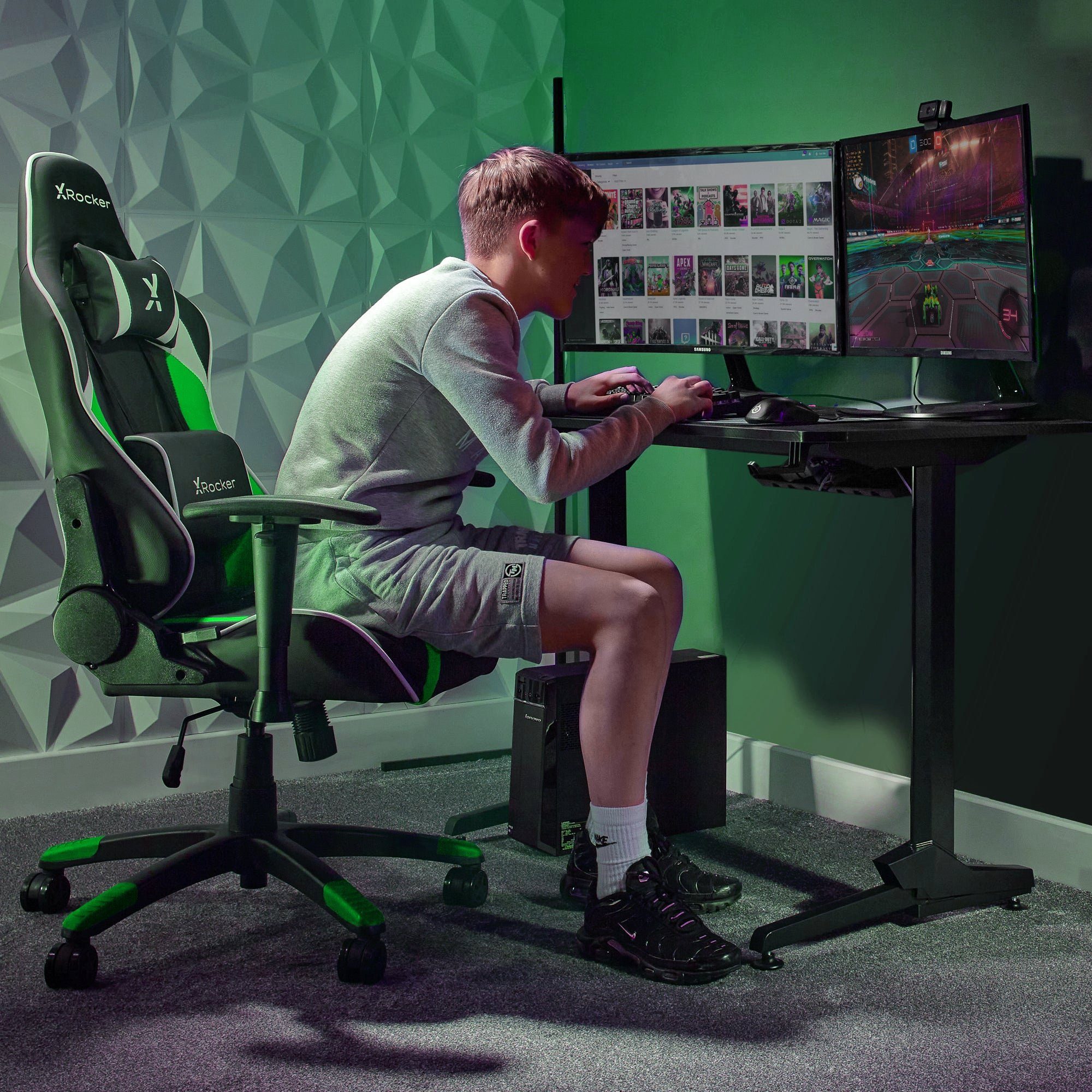 X Rocker Gaming-Stuhl Agility Compact eSports Gaming Bürodrehstuhl für Kinder & Teenager