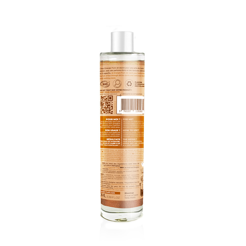 energie fruit MON HUILE OR VEGETAL CERTIFIEE BIO PAR ECOCERT HUILE POUR LE CORPS